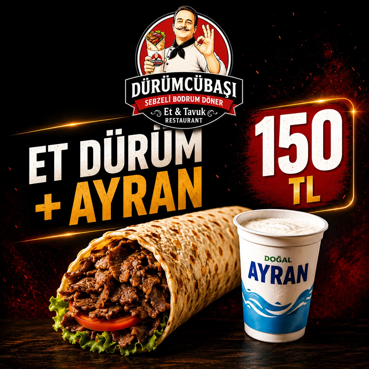 Et Dürüm + Ayran